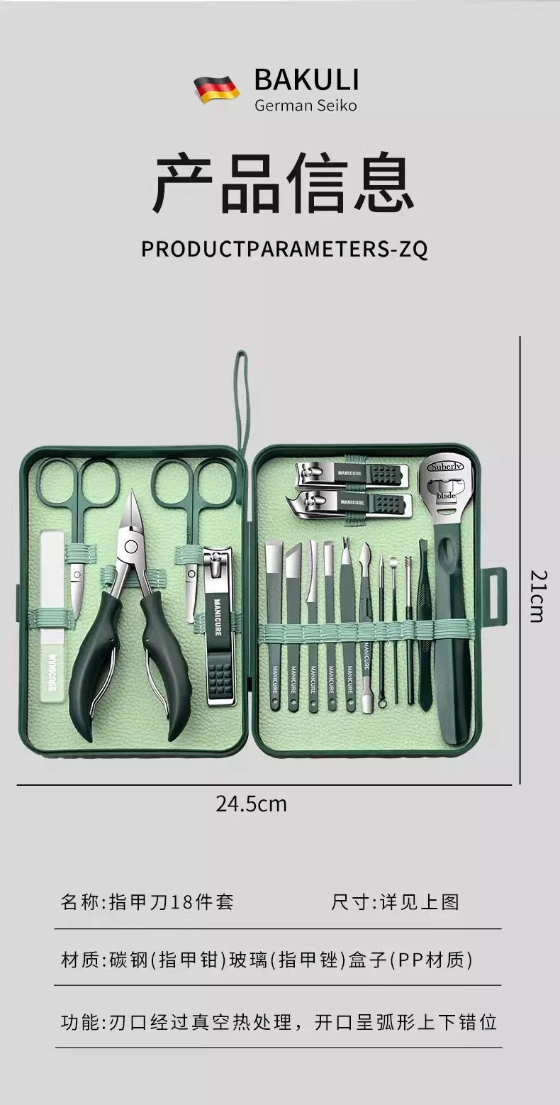 Premium-Nagelschere-Set, dunkelgrün