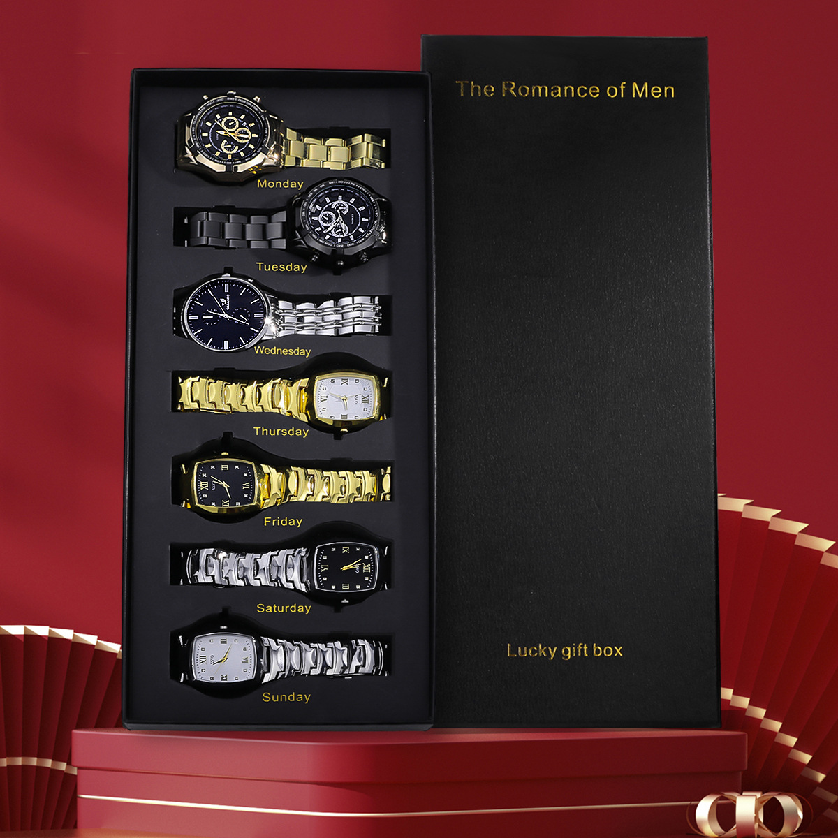 Men's 7-Piece Gift Set, Fashionable Watches