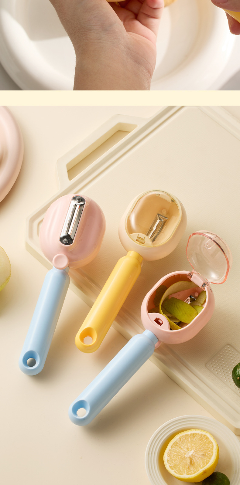 Color-Block Peeler with Storage Box, Potato and Fruit