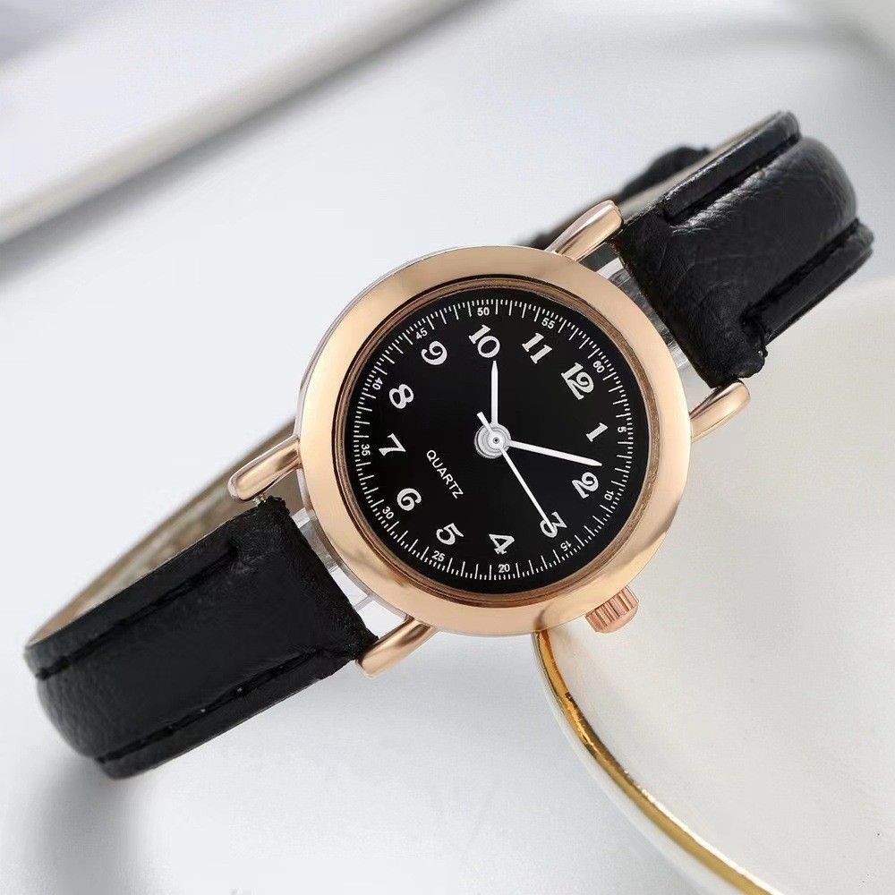 Damen-Armbanduhr, runder Zifferblatt, Quarz, kleine Größe