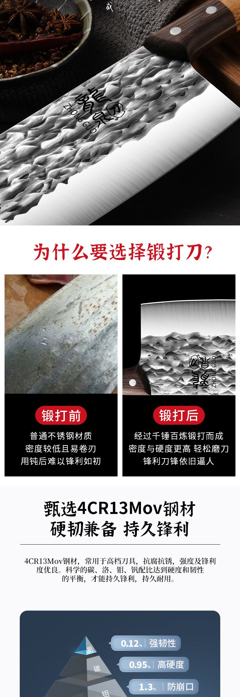 Longquan mutfak bıçağı seti, dövme, profesyonel