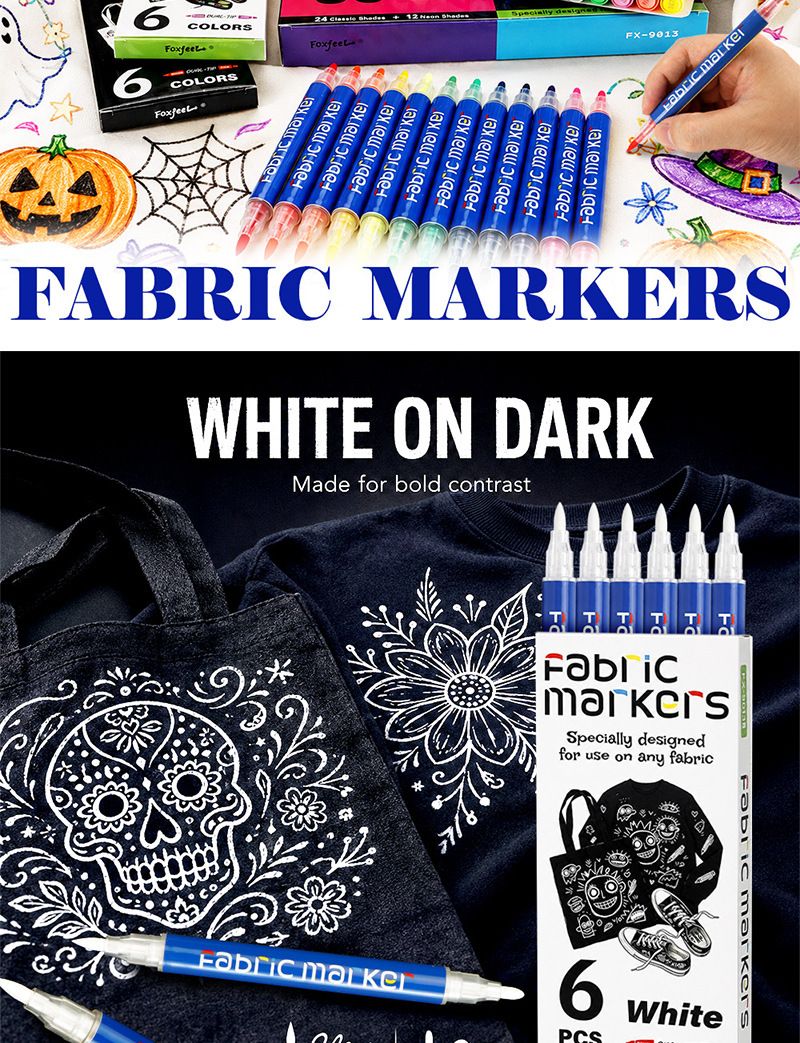 Dual-head fabric pen, UV-resistant, washable
