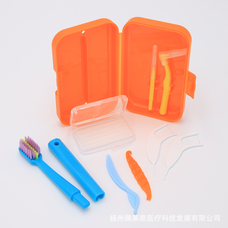 Orthodontic oral care kit with dental wax and brush