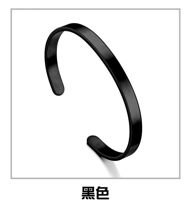 Titanium steel bracelet, C-shaped, can be engraved