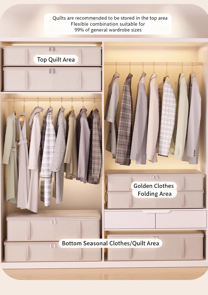 Bed storage box, large capacity, for quilts and down jackets