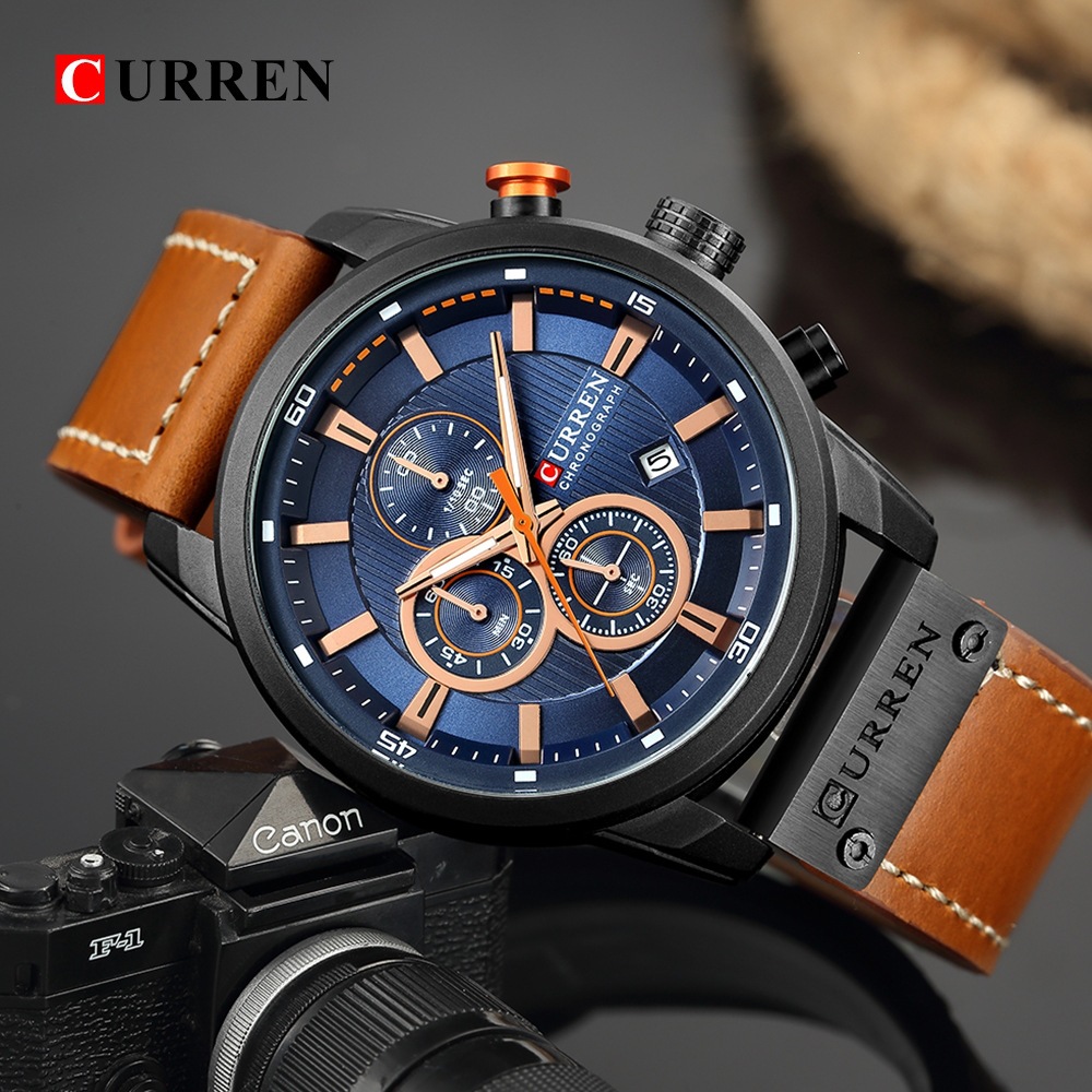 CURREN Herrenuhr, braun, wasserdicht