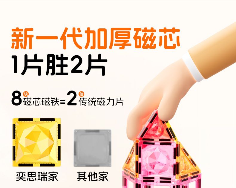 彩窗磁力片儿童益智玩具拼图强磁拼装积木思维训练男女孩生日礼物