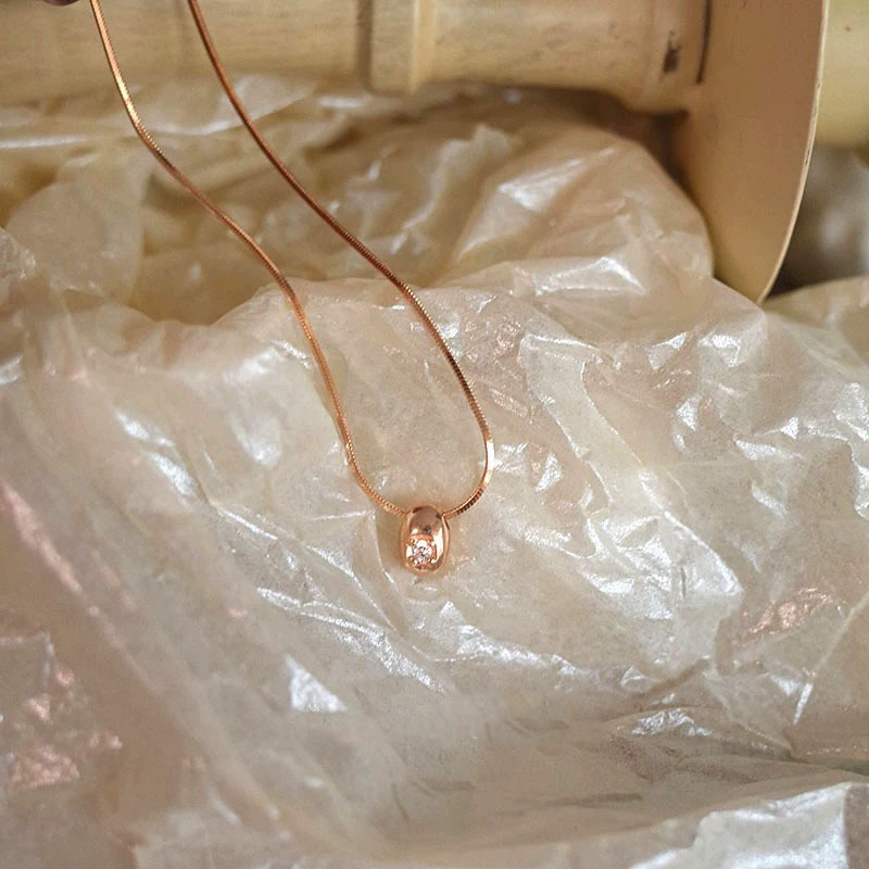 Mini-Bubble Goldperlen-Halskette, einfaches Design