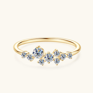 Moissanit Ring für Damen mit Sternendesign, Silber