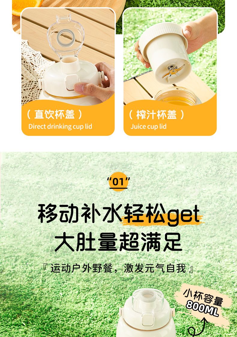 Chigo portable fruit juicer, rechargeable, multifunctional