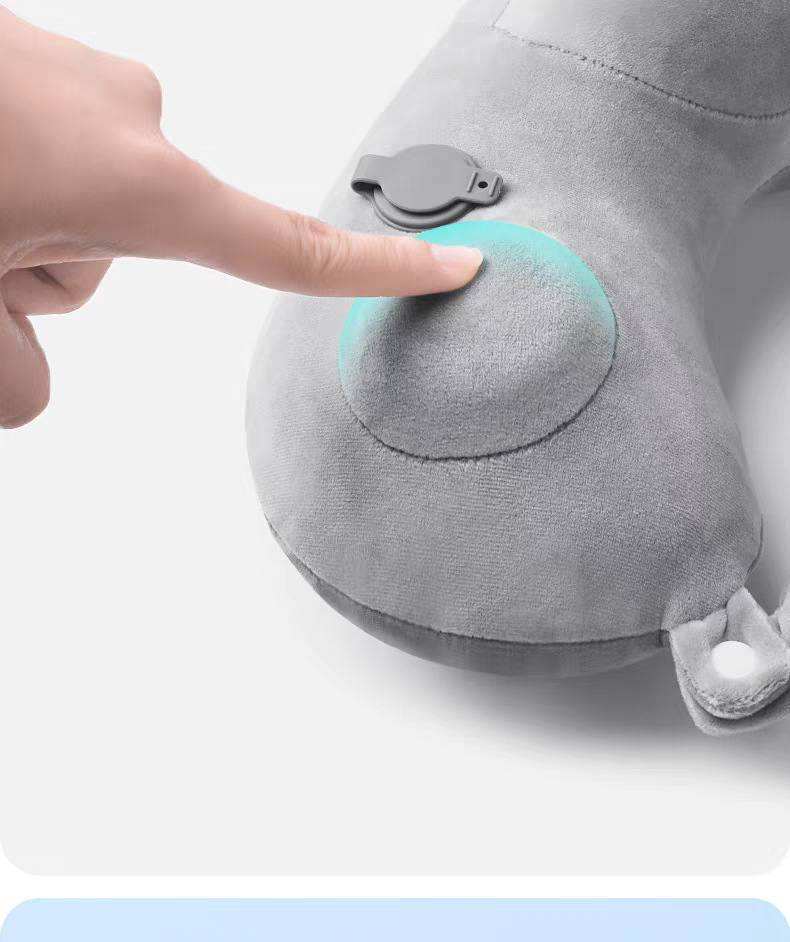 Inflatable U-shaped neck pillow, portable travel