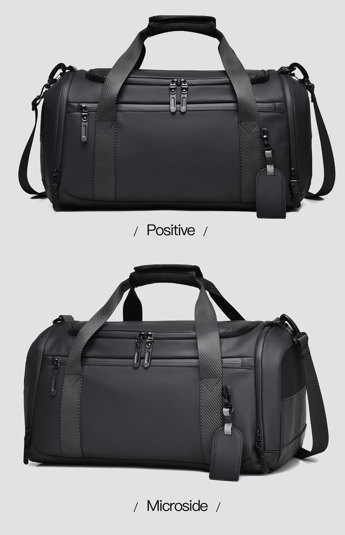 Travel bag with dry and wet shoe compartments, large capacity