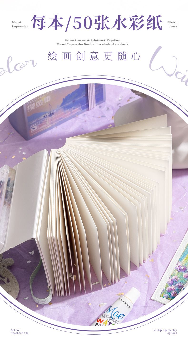 Tragbares Künstlerset mit Aquarellkasten und Skizzenbuch