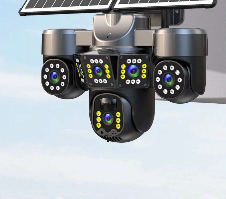 Solar-powered camera monitor, 360 degree, night vision