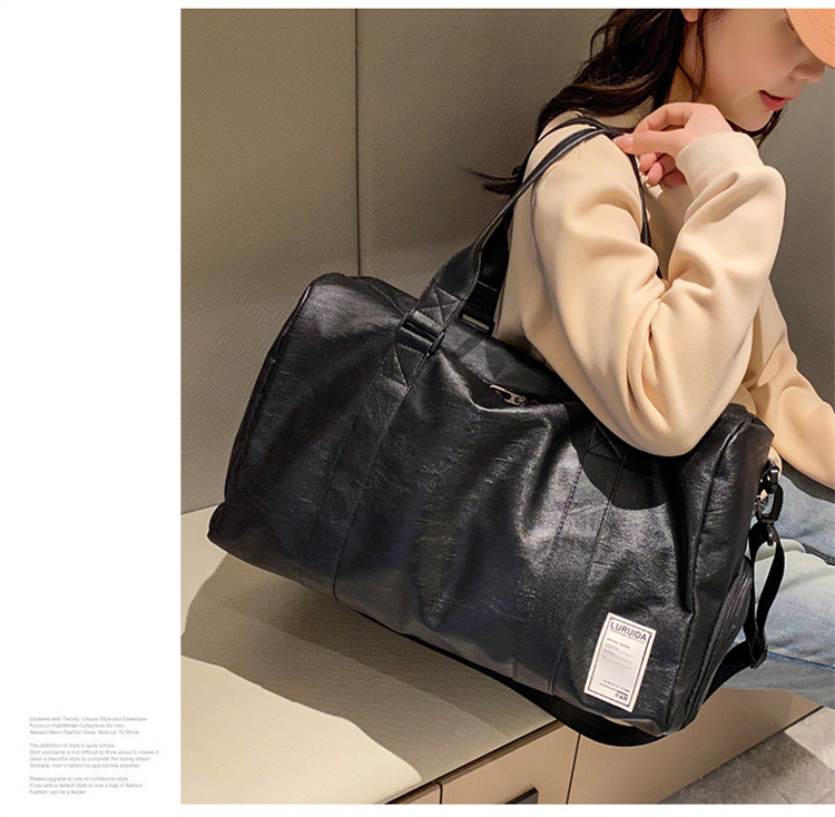 Sports Fitness Bag Leather Dry Wet Separation Large Capacity