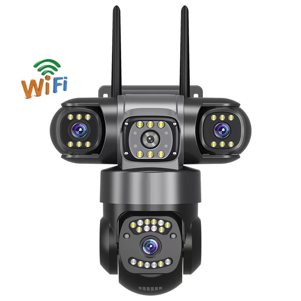 WiFi home camera, triple lens, waterproof, remote monitoring