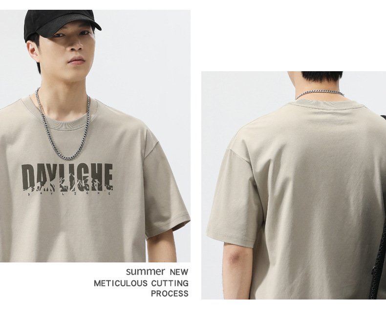 Summer men's t-shirt, short sleeve, crew neck, children's