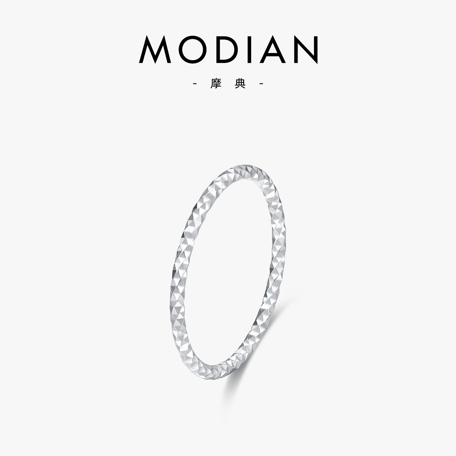 MODIAN S925 gümüş çiçek motifli ince halka