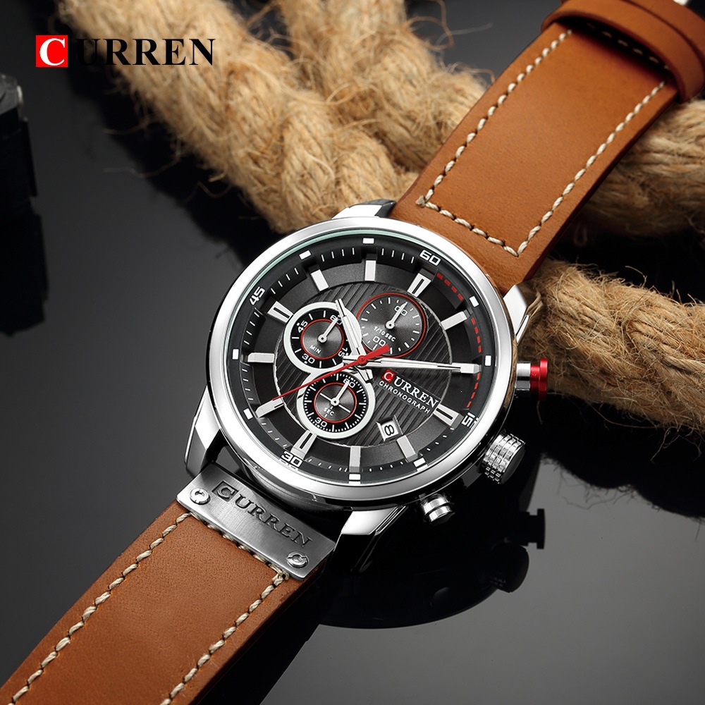CURREN Herrenuhr, braun, wasserdicht