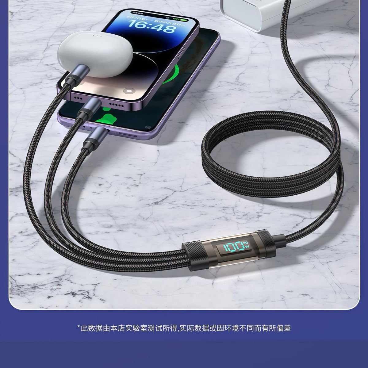 3-in-1 dijital 120W hızlı şarj cihazı
