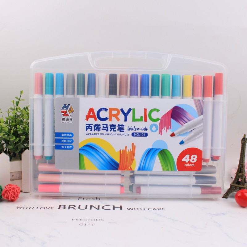 Acrylmalstifte, 12er/24er/48er-Set, zum Malen auf Stoff/Keramik/Holz, wasserfest