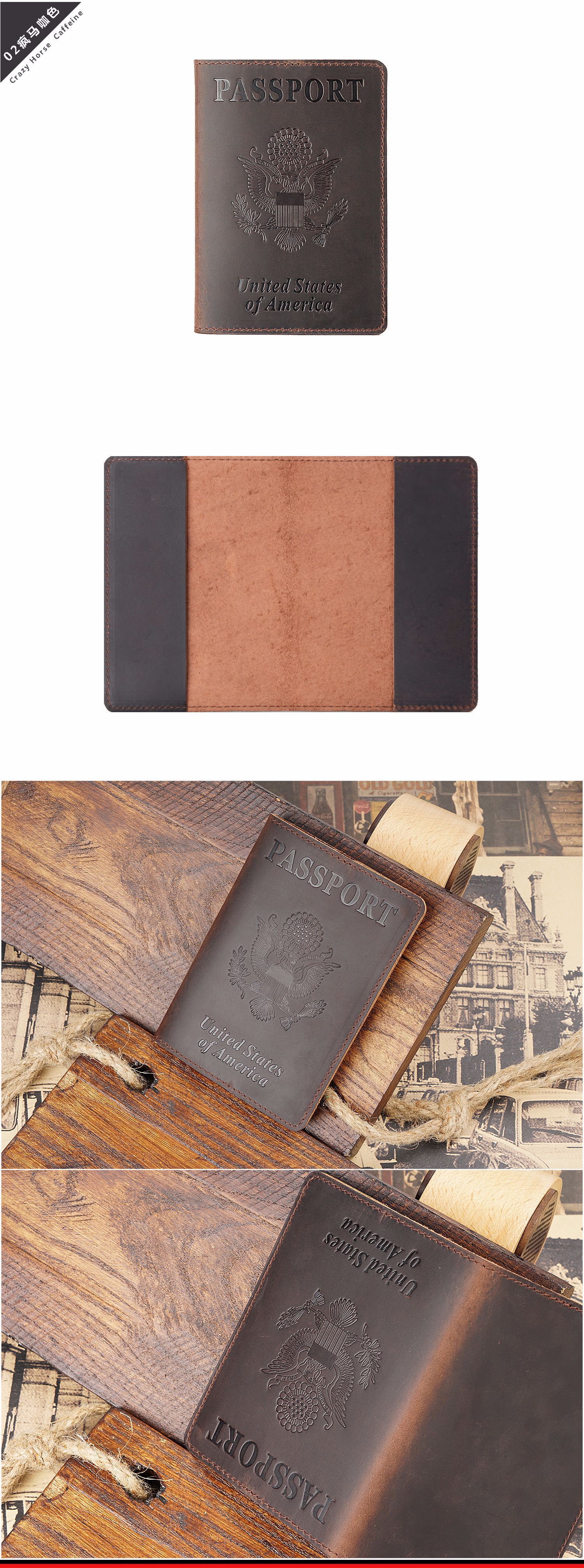 Reisepass-Etui echtes Rindsleder Vintage-Stil