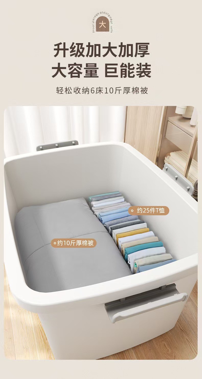 Extra large plastic storage box with wheels