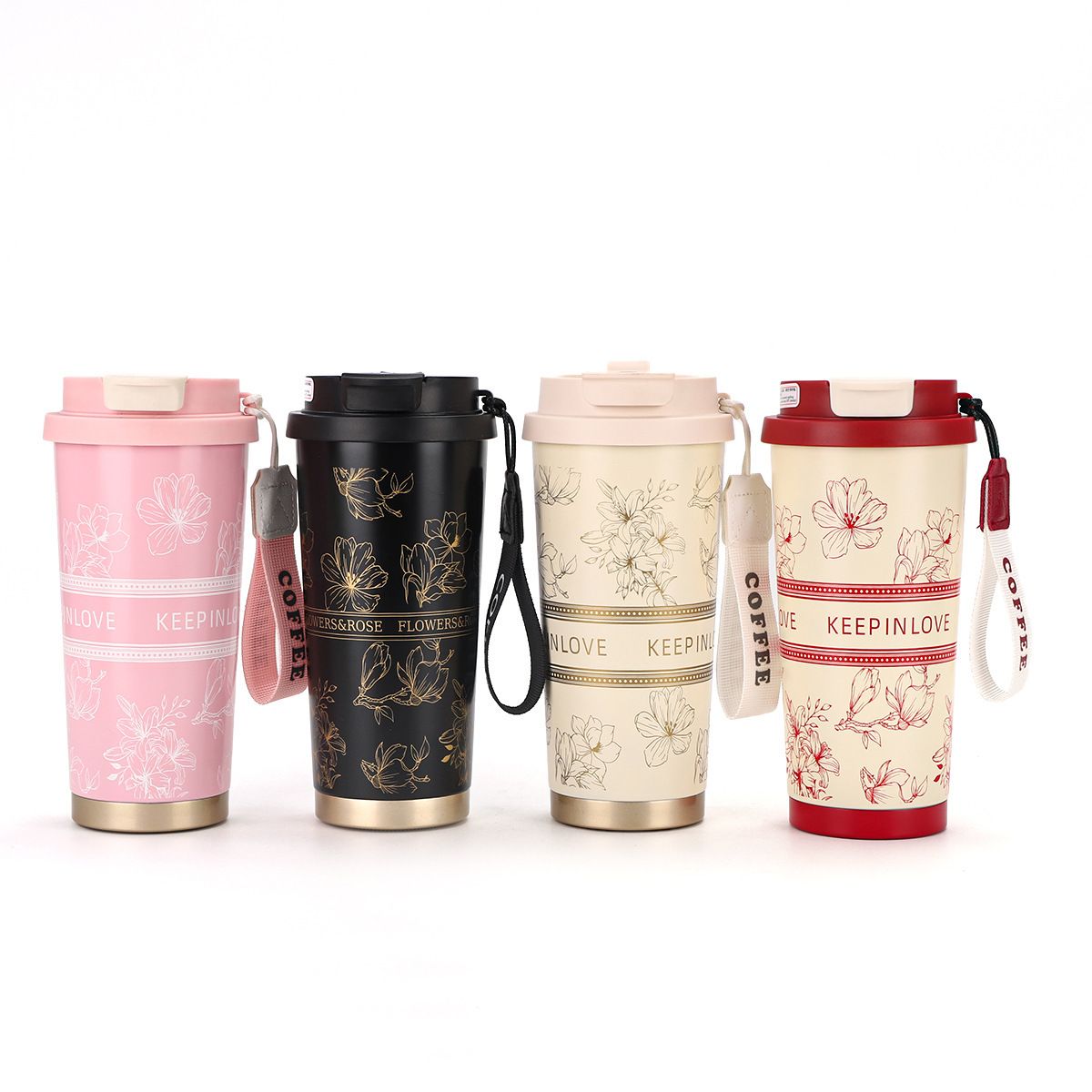 Lily pattern stainless steel insulated tumbler 316, gift box
