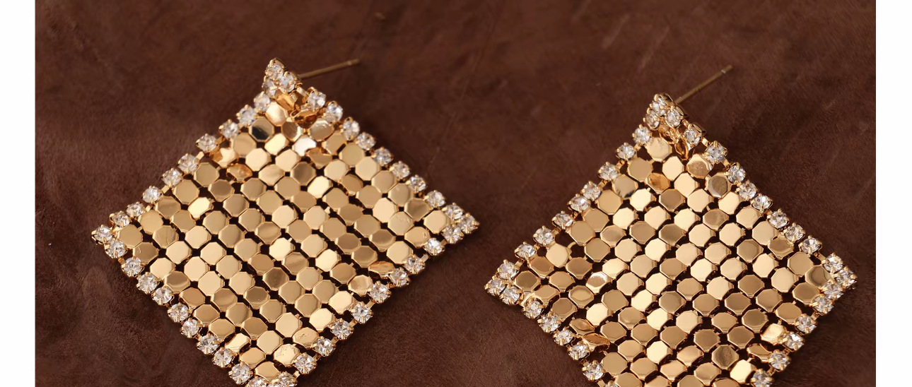 Diamond zircon tassel earrings, French vintage style