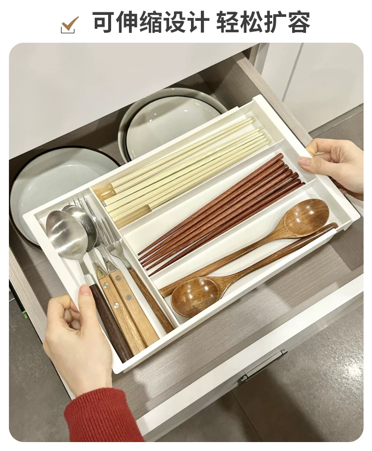 Drawer organizer with adjustable dividers, hanging system