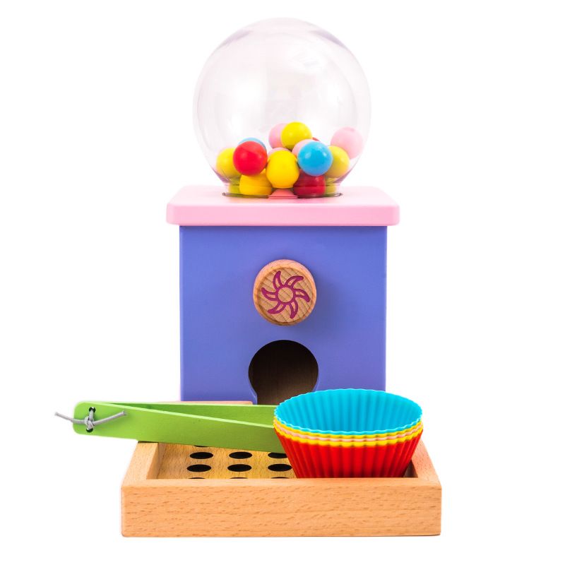 Mini candy machine toy with color recognition and sorting