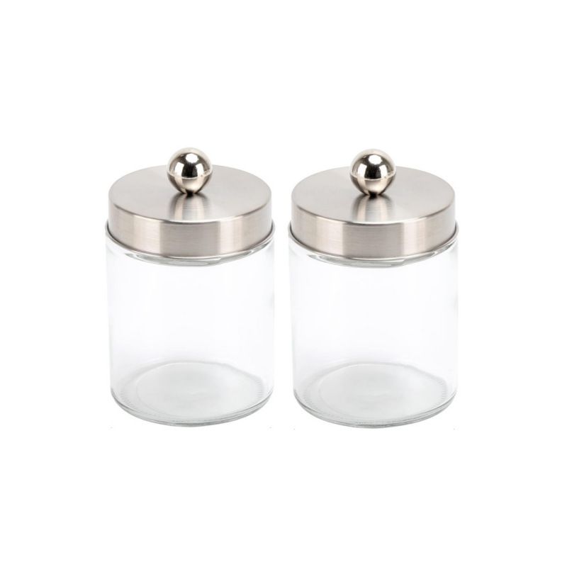 Glass bottle bathroom storage set