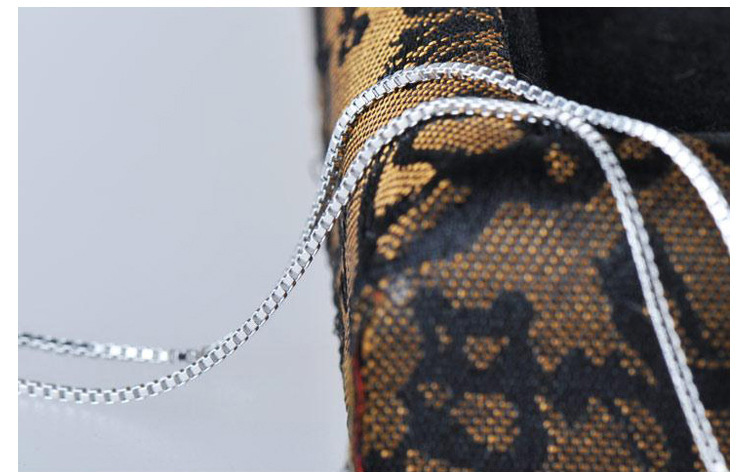 S925 sterling silver necklace, O-shaped box, snake bone chain