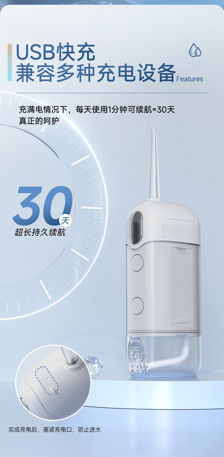 Home electric oral irrigator, portable, strong water jet