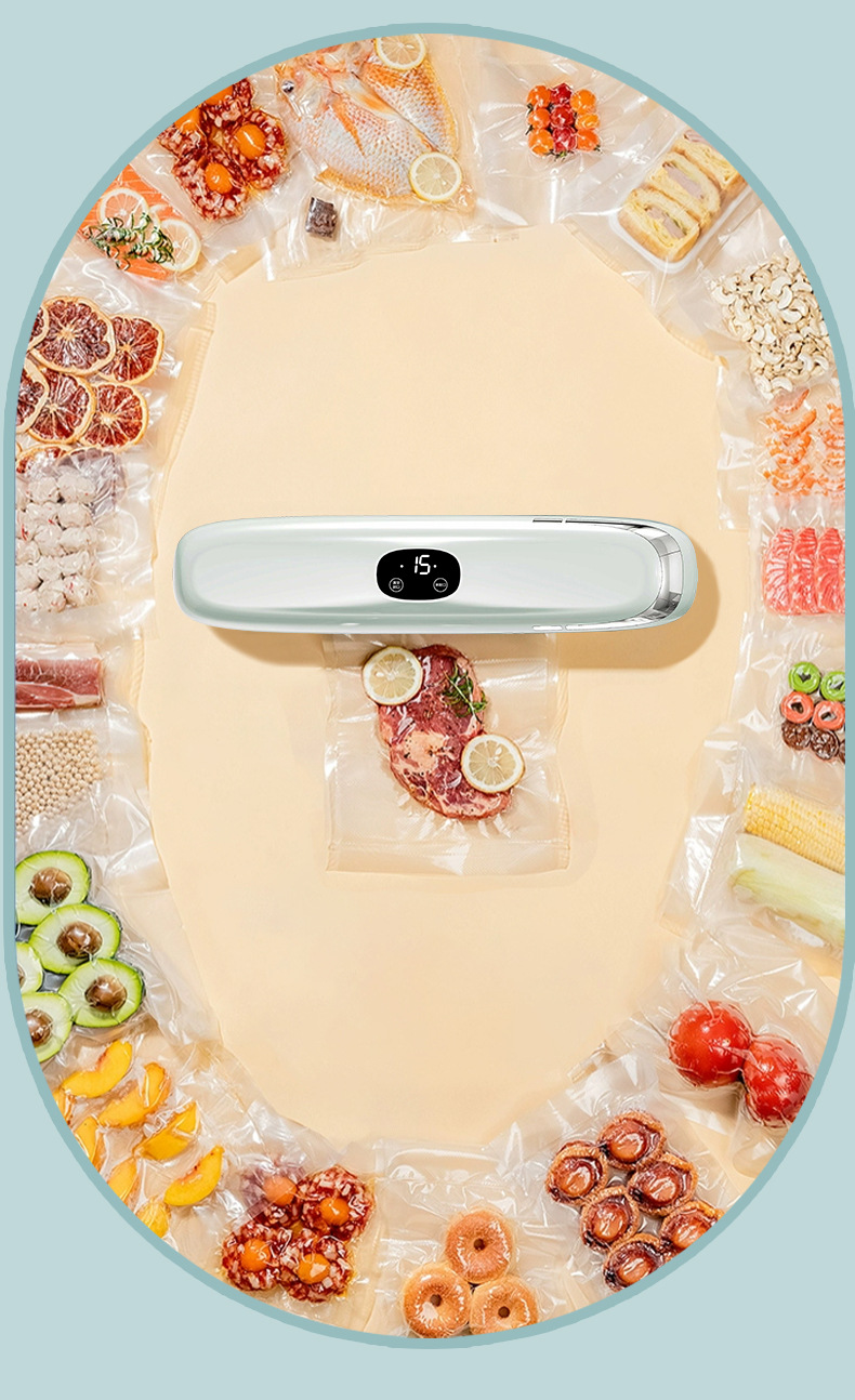 Automatic vacuum sealing machine for food bags, household type