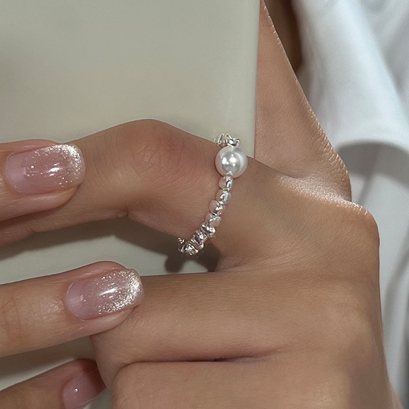 Damenring aus 925er Silber, unregelmäßiges Design