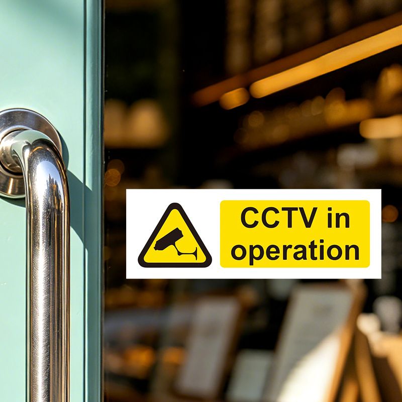 Sigara yasak uyarı etiketi CCTV güvenlik kamera sarı etiket