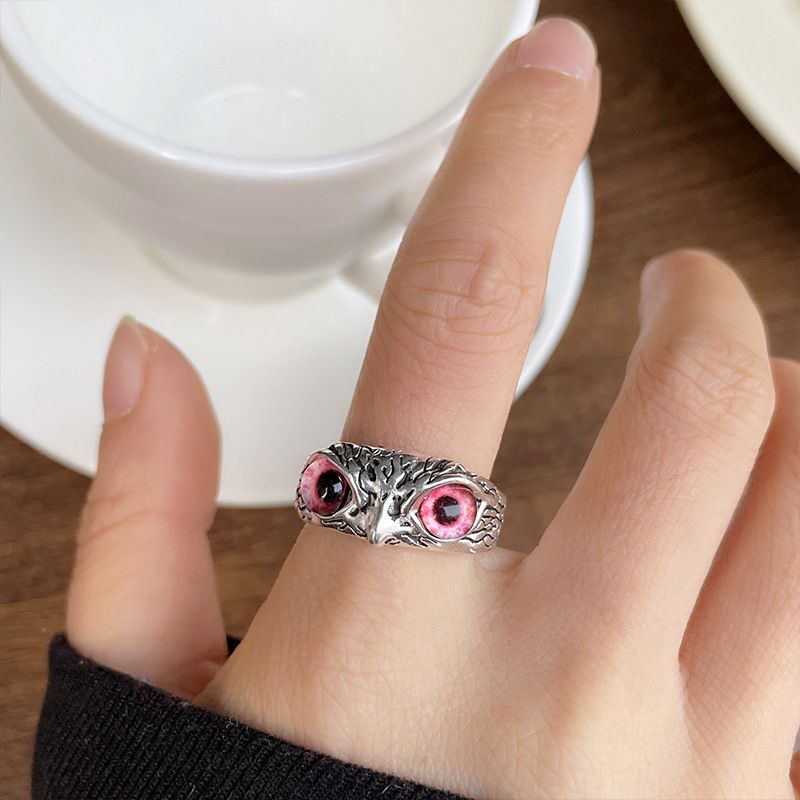 925er Silber Eulen-Ring Vintage-Stil Designer