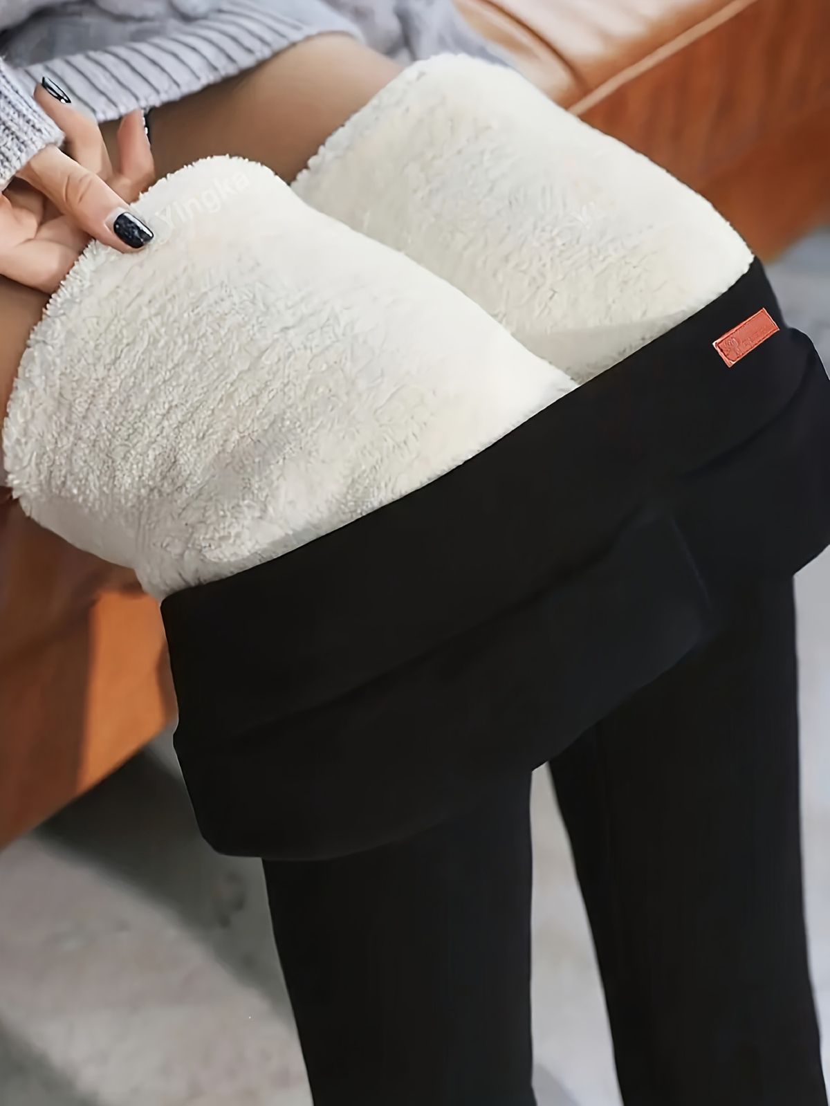 Yoga-Leggings mit Fleece-Fütterung, thermoisolierend, dehnbar