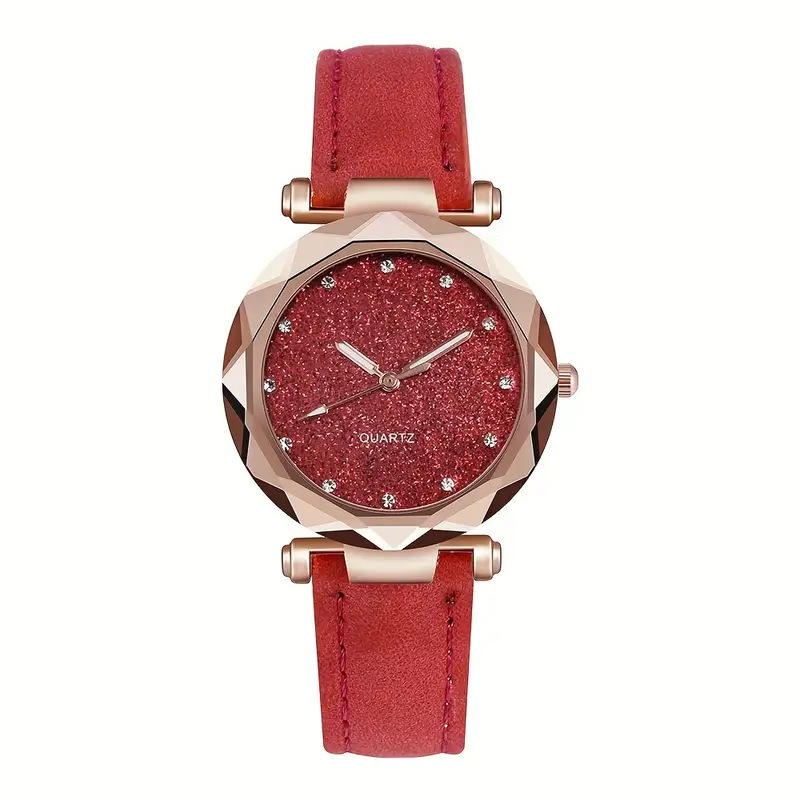 Damen-Quarzuhr mit Sternenhimmel-Design und Glitter