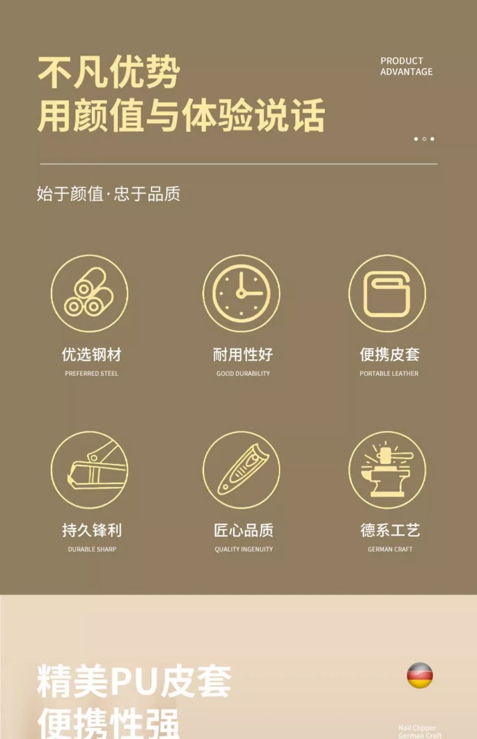 德国指甲剪套装女士家用单个装指甲钳原装神器斜口指甲刀包邮2
