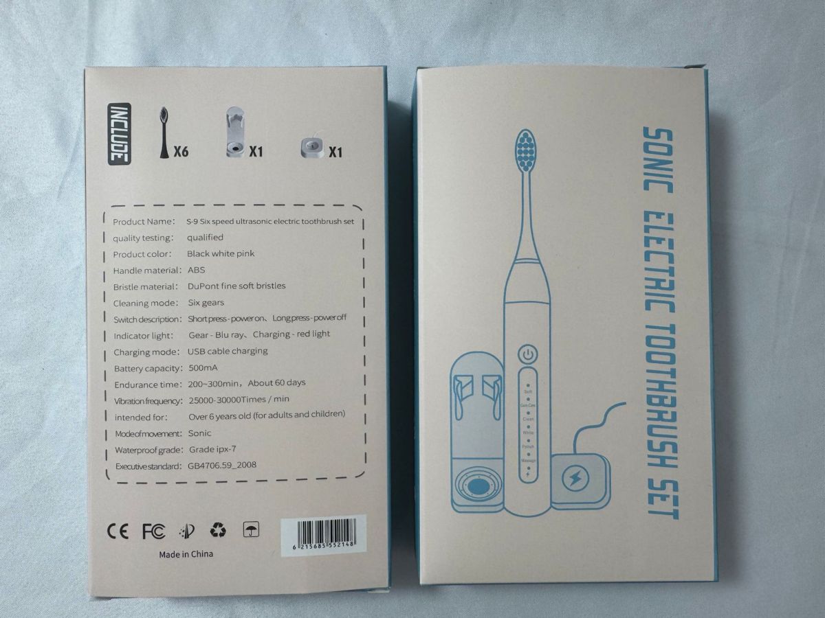 Sonic electric toothbrush S9, rechargeable, waterproof
