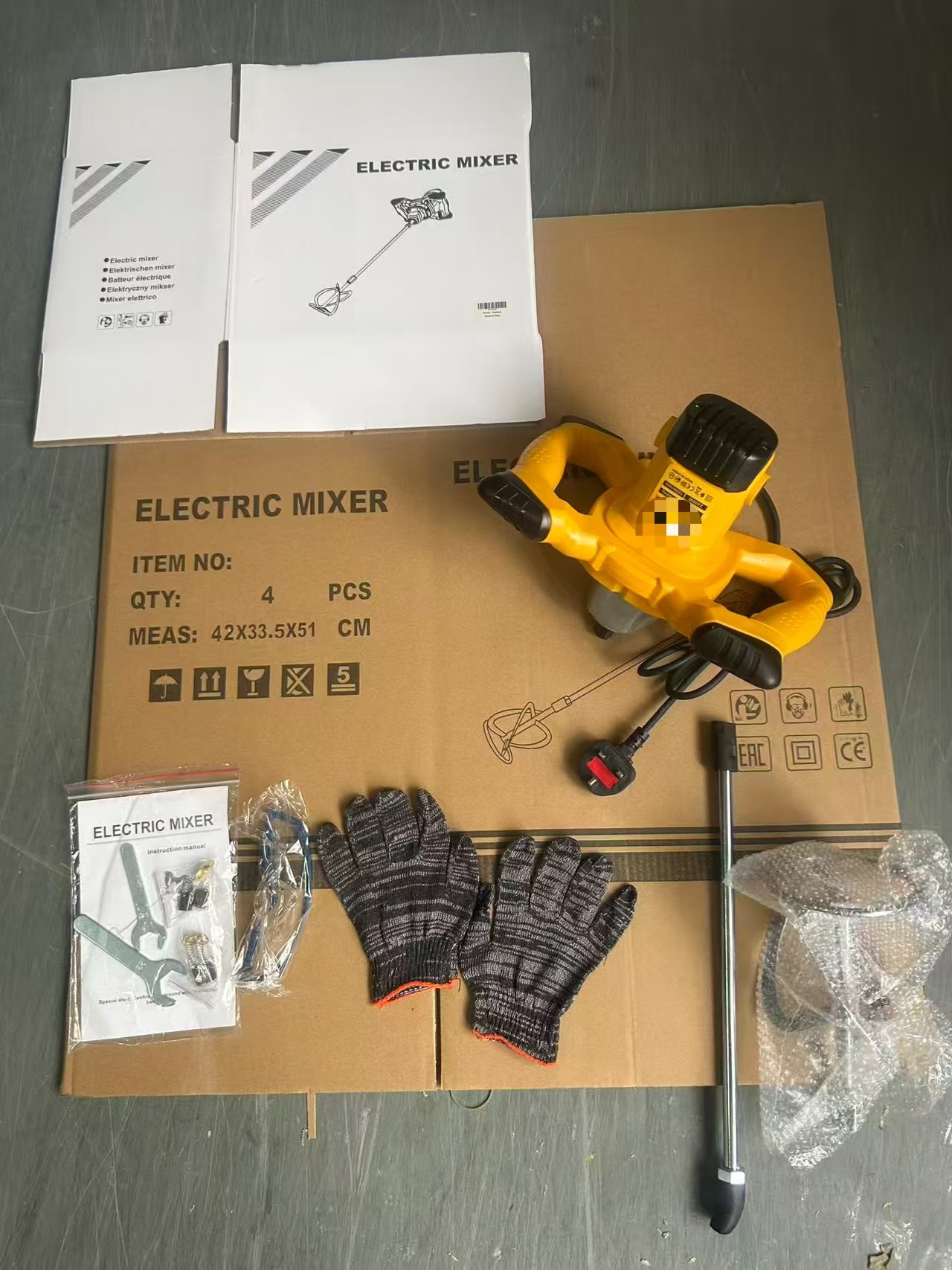 Elektrikli el karıştırıcı, yüksek güçlü, çimento ve boya