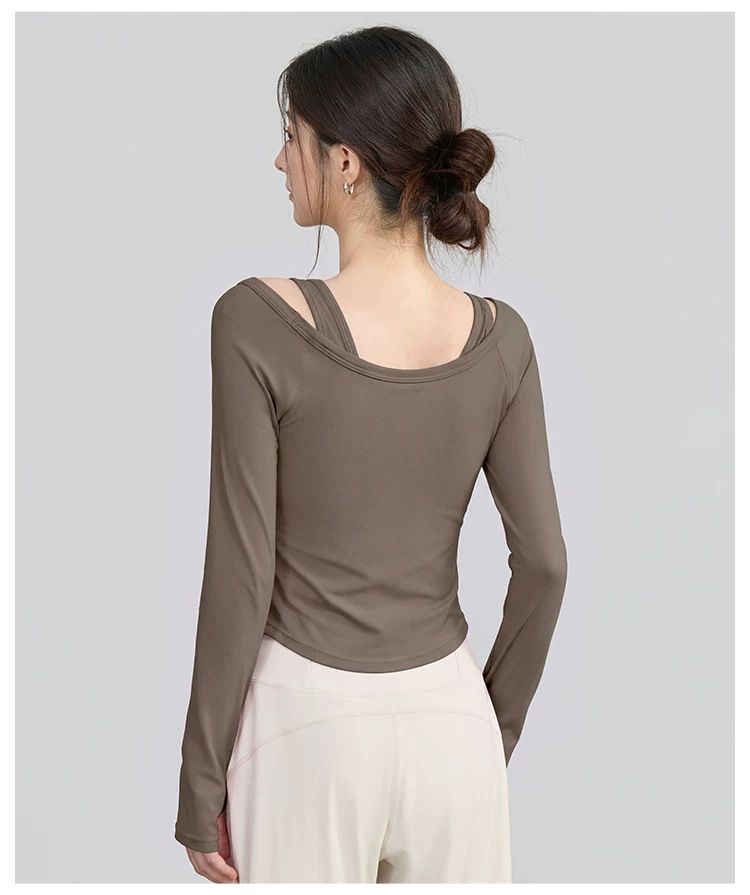Women's yoga long sleeve top, autumn-winter, fitted