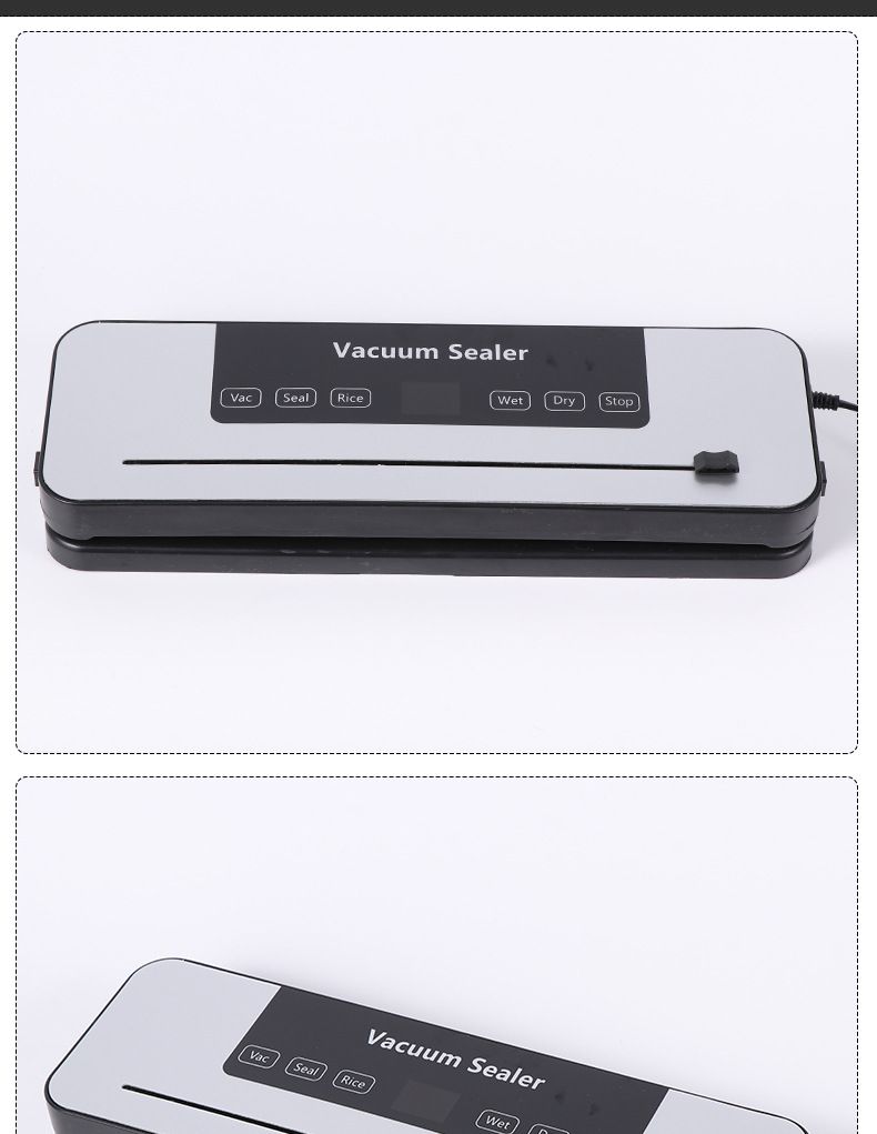 Vacuum sealing machine with cutter, household
