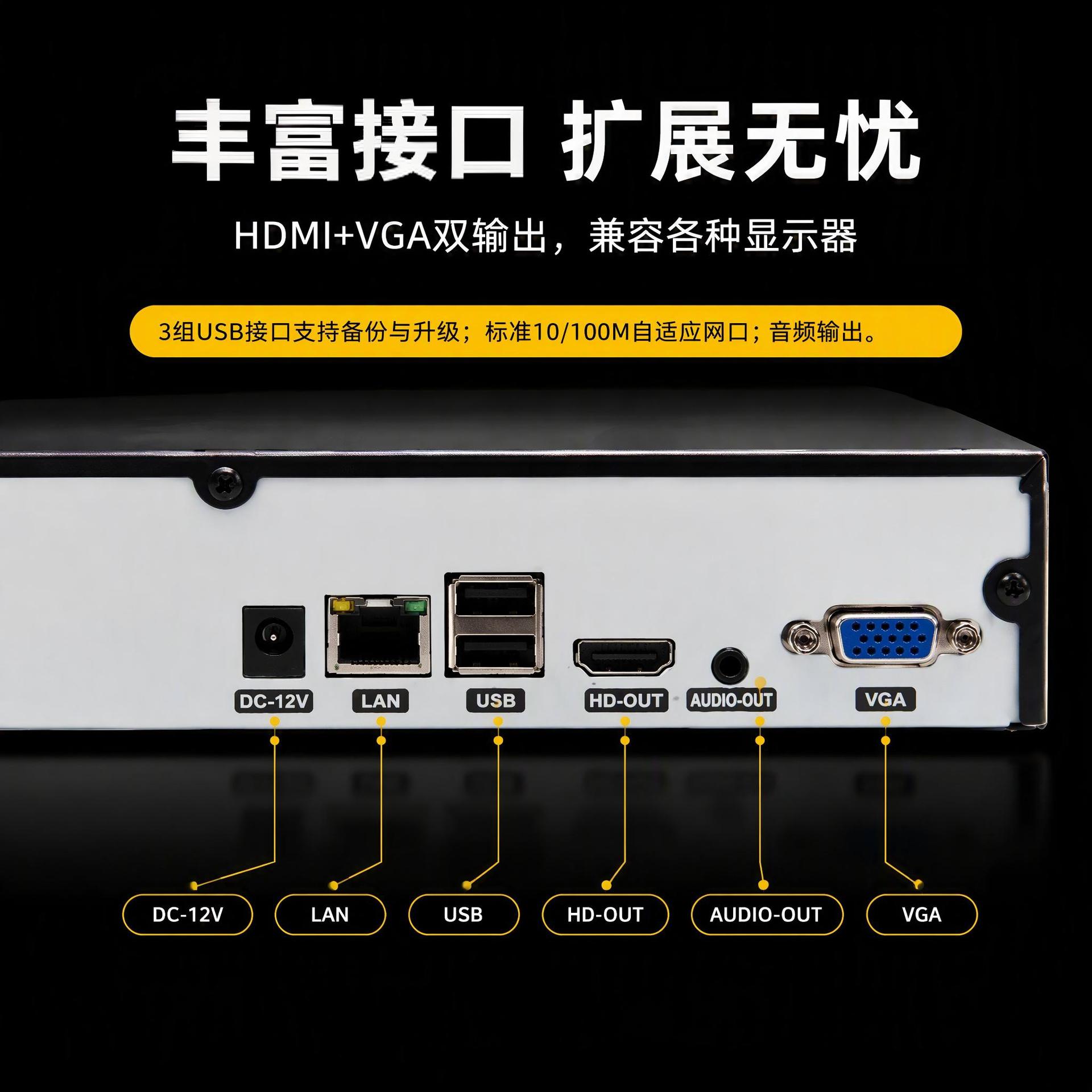 ZKTeco NVR video recorder, 4/8 channel, 8MP camera support