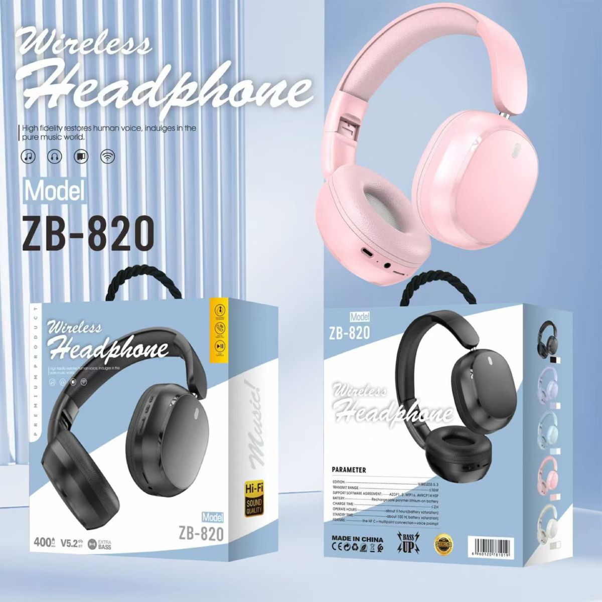 Başlıklı Bluetooth kulaklık, kablosuz, çok fonksiyonlu, uzun pil ömrü