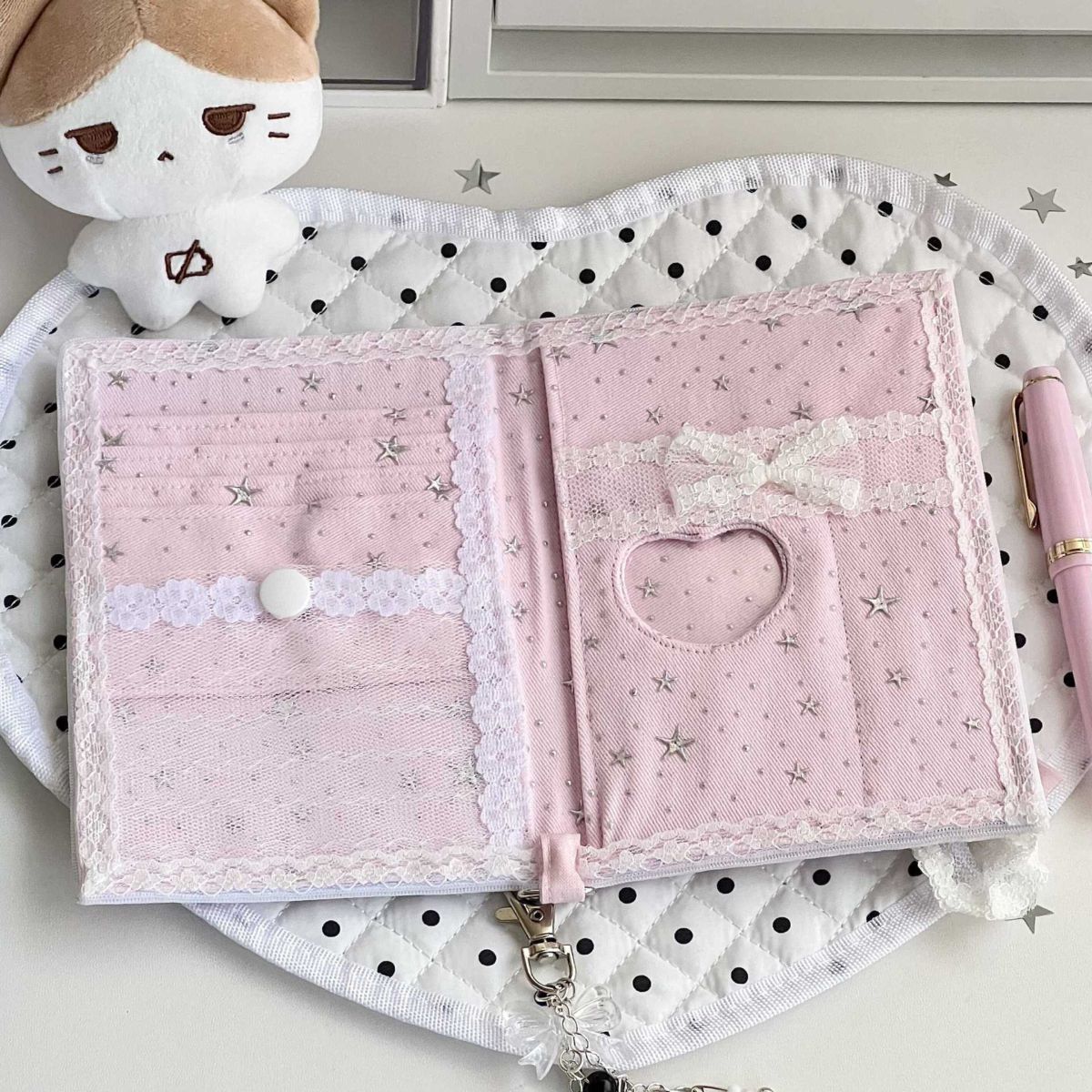 Pembe kanvas pasaport çantası çok işlevli seyahat organizer