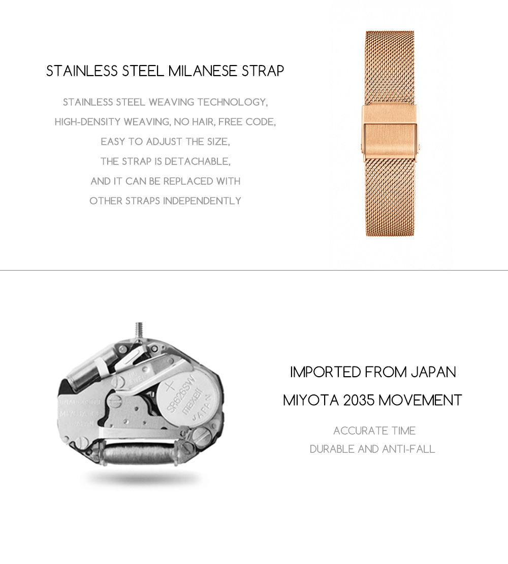 Waterproof Square Dial Watch, Japanese Movement
