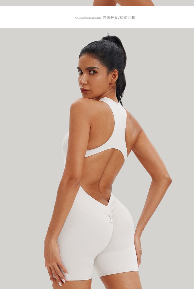 Profesyonel Spor Yoga Tulum Fermuar Nefes Alabilen Kız Arkası